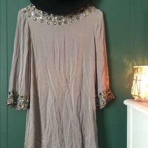 Alice and Olivia Jeweled Neck Silk Dress🖤